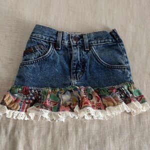 Vintage Lee Denim Ruffle Cowgirl Skirt